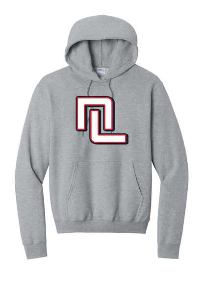 NL Block Design Fleece Pullover Hooded Sweatshirt