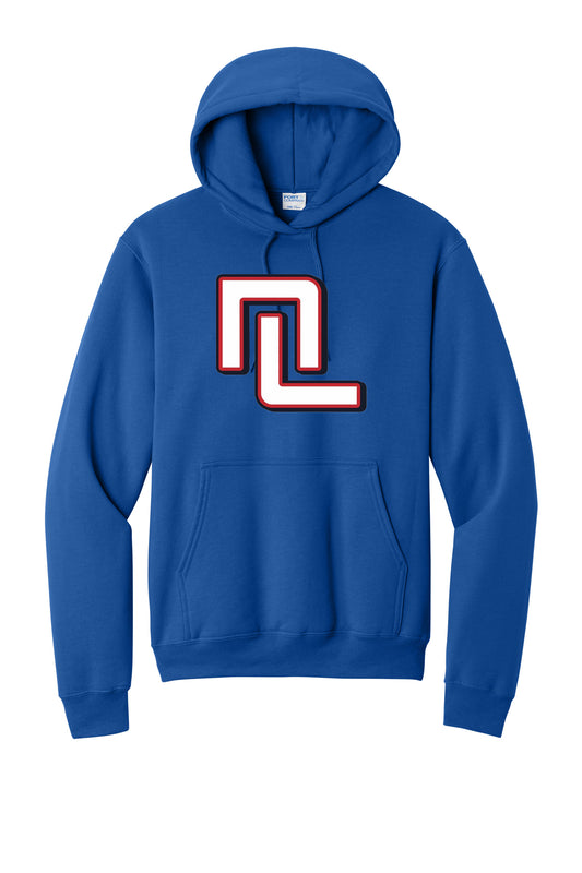 NL Block Design Fleece Pullover Hooded Sweatshirt